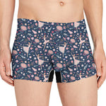 Floral Ballet Pattern Print Men's Boxer Briefs