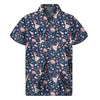 Floral Ballet Pattern Print Men's Short Sleeve Shirt