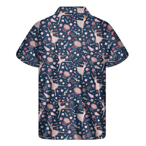 Floral Ballet Pattern Print Men's Short Sleeve Shirt