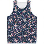 Floral Ballet Pattern Print Men's Tank Top