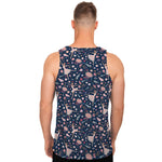 Floral Ballet Pattern Print Men's Tank Top