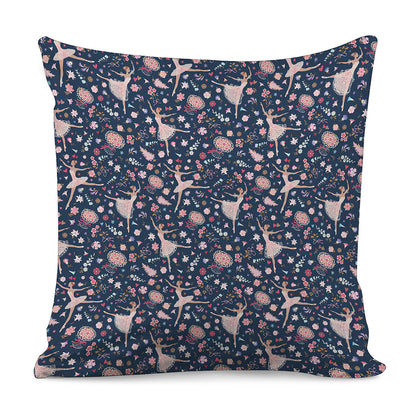 Floral Ballet Pattern Print Pillow Cover