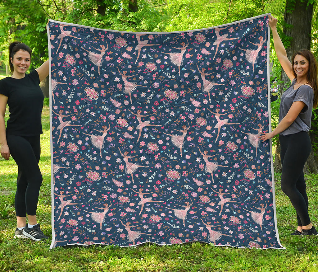 Floral Ballet Pattern Print Quilt