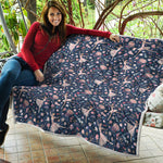 Floral Ballet Pattern Print Quilt