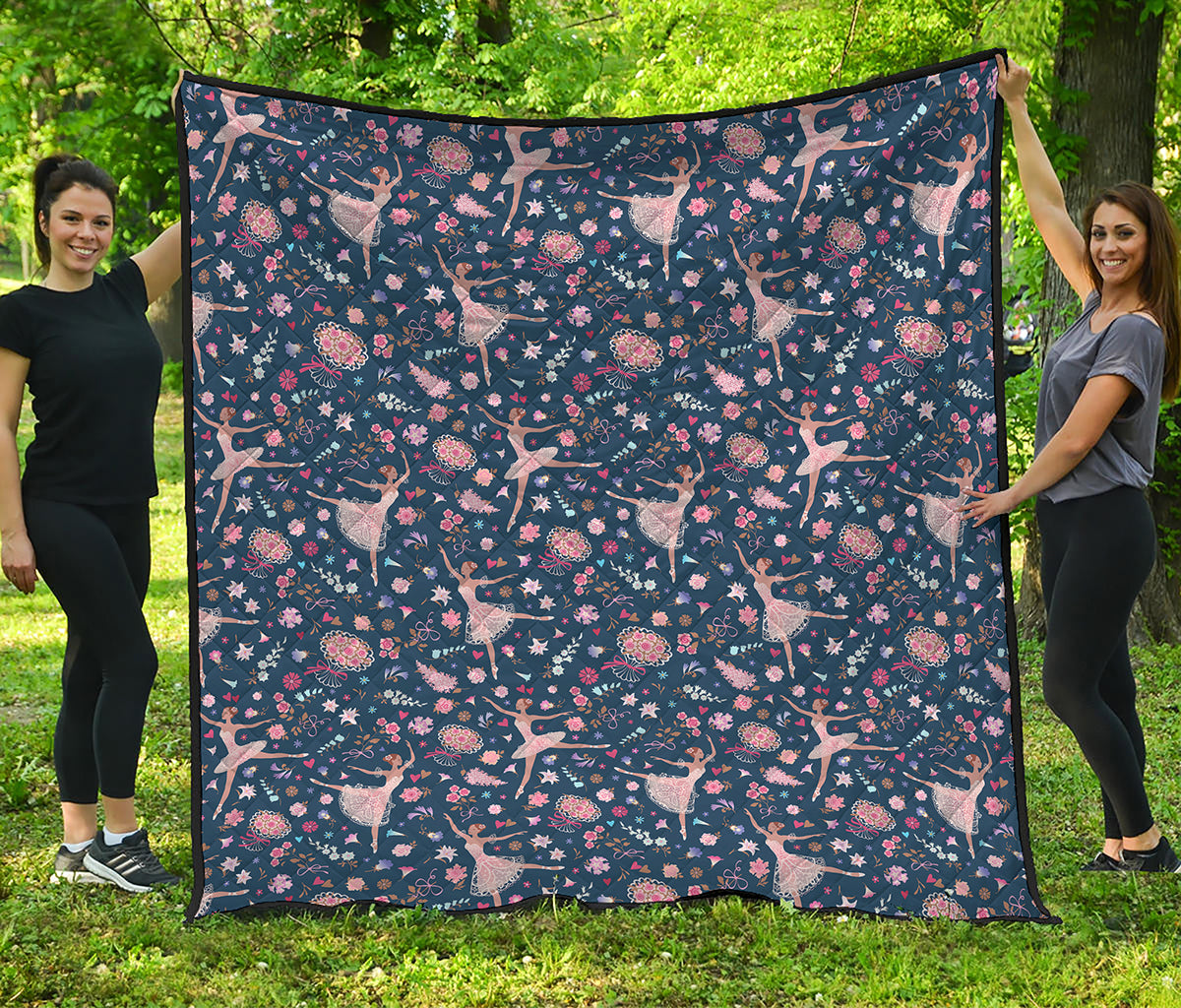 Floral Ballet Pattern Print Quilt