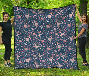 Floral Ballet Pattern Print Quilt