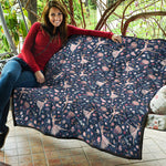 Floral Ballet Pattern Print Quilt