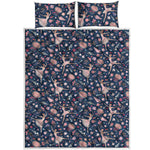 Floral Ballet Pattern Print Quilt Bed Set