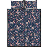 Floral Ballet Pattern Print Quilt Bed Set