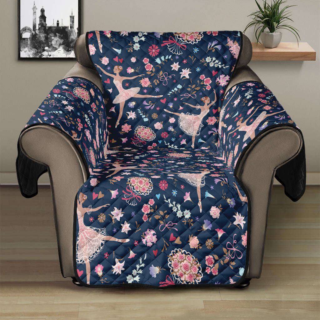 Floral Ballet Pattern Print Recliner Protector