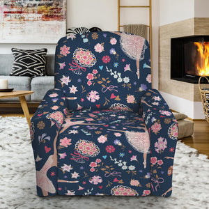 Floral Ballet Pattern Print Recliner Slipcover