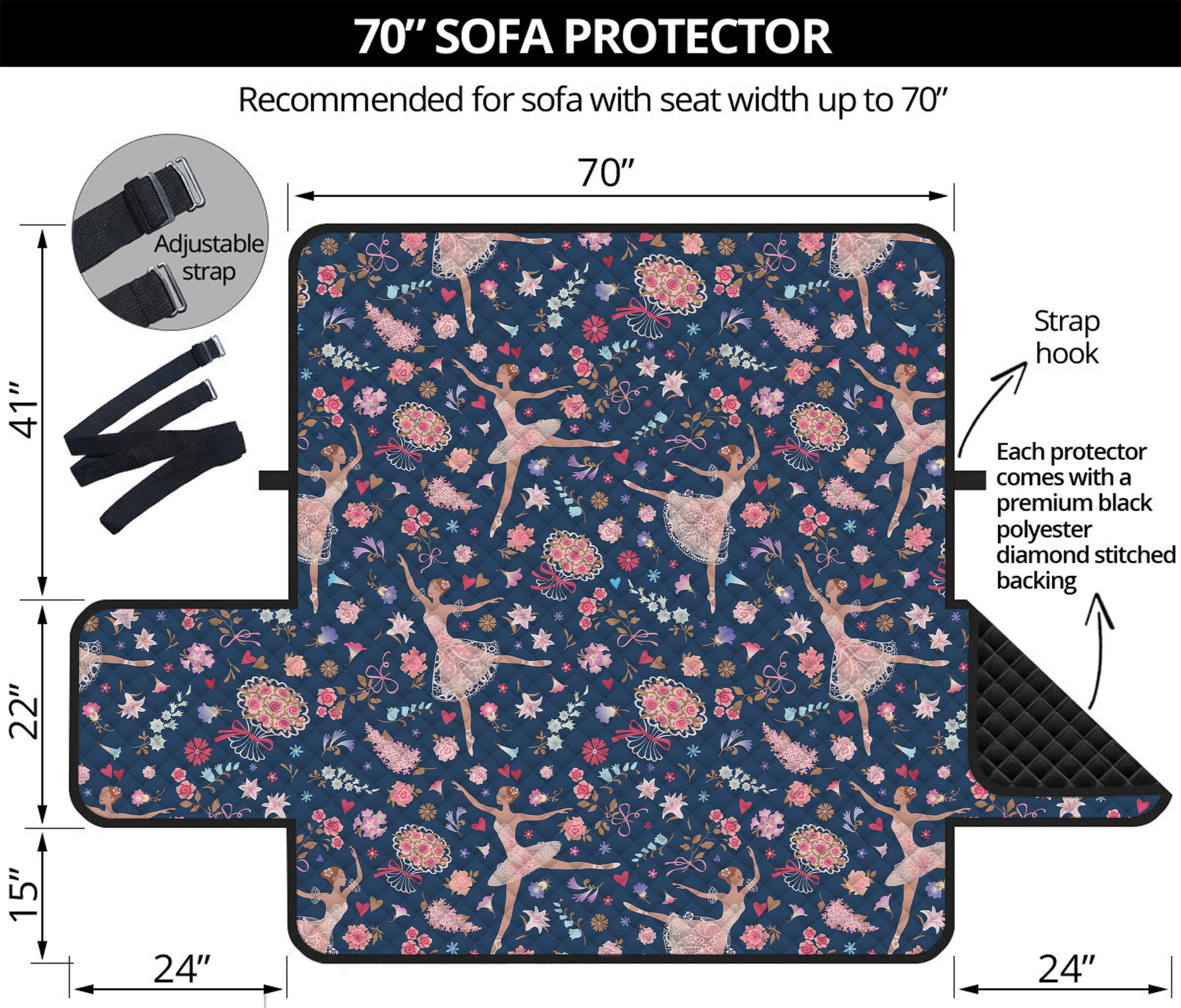 Floral Ballet Pattern Print Sofa Protector