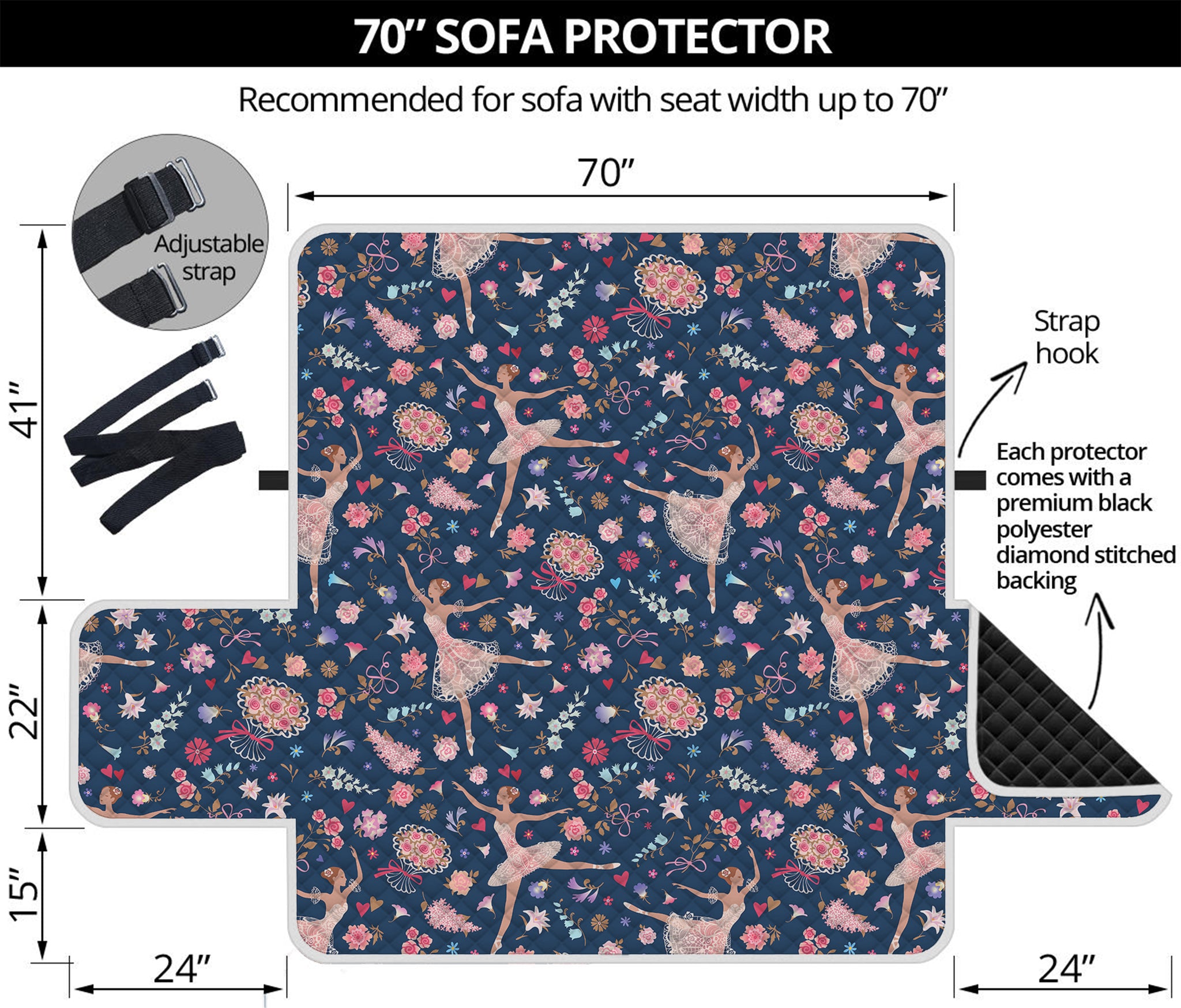 Floral Ballet Pattern Print Sofa Protector