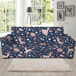 Floral Ballet Pattern Print Sofa Slipcover