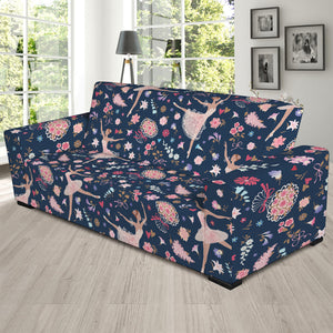 Floral Ballet Pattern Print Sofa Slipcover