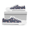 Floral Ballet Pattern Print White Low Top Shoes