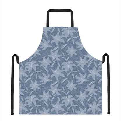 Floral Denim Jeans Pattern Print Apron