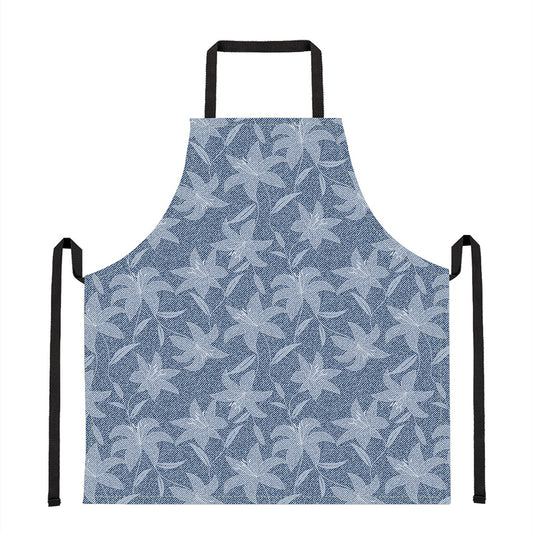 Floral Denim Jeans Pattern Print Apron