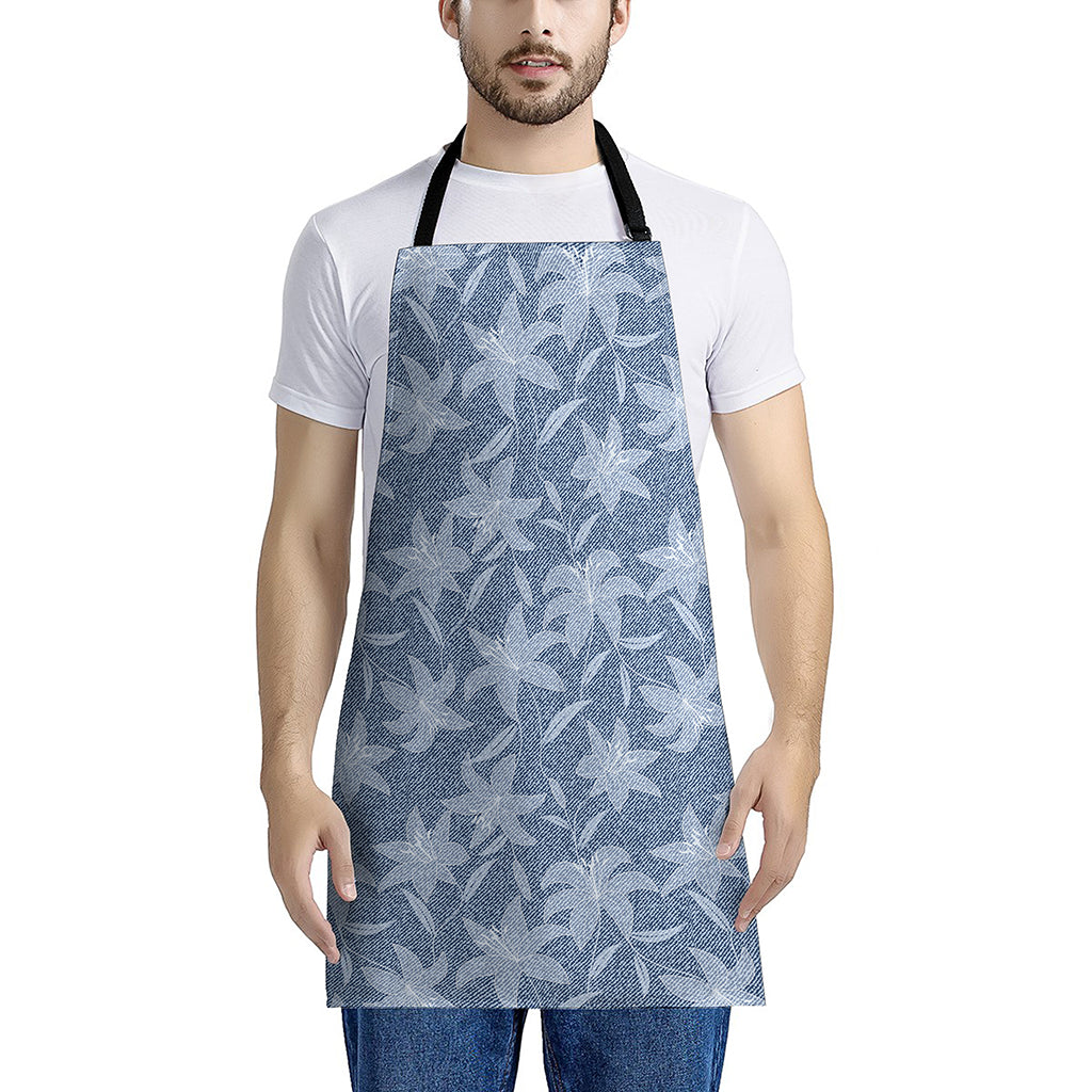 Floral Denim Jeans Pattern Print Apron