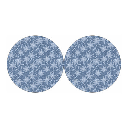 Floral Denim Jeans Pattern Print Car Coasters
