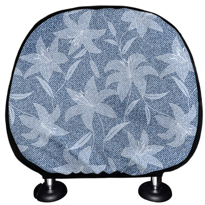 Floral Denim Jeans Pattern Print Car Headrest Covers