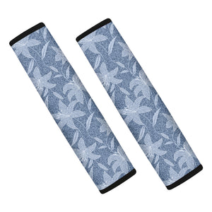 Floral Denim Jeans Pattern Print Car Seat Belt Covers