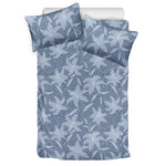 Floral Denim Jeans Pattern Print Duvet Cover Bedding Set