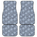 Floral Denim Jeans Pattern Print Front and Back Car Floor Mats