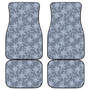 Floral Denim Jeans Pattern Print Front and Back Car Floor Mats