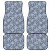 Floral Denim Jeans Pattern Print Front and Back Car Floor Mats