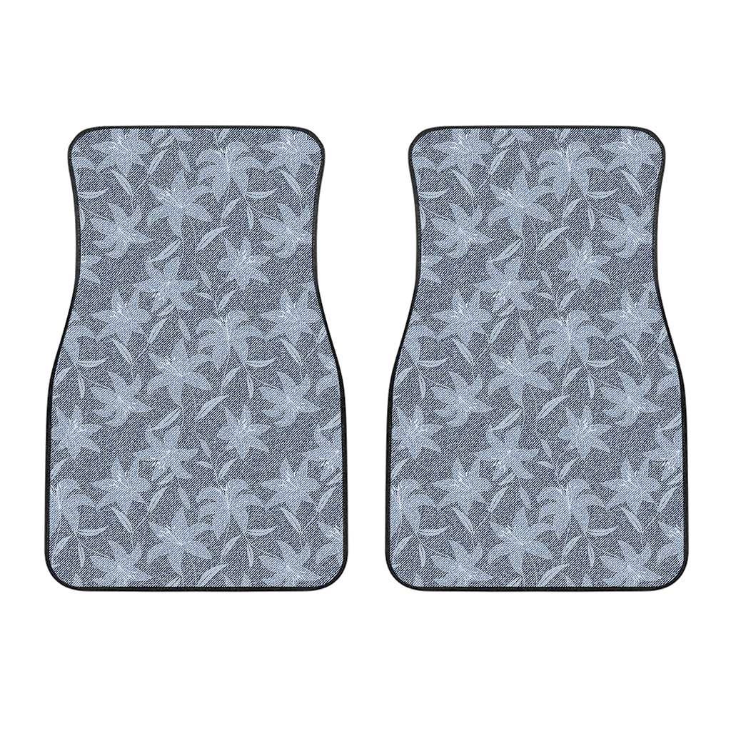 Floral Denim Jeans Pattern Print Front Car Floor Mats