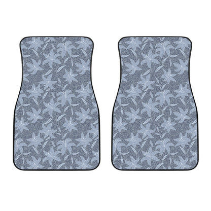 Floral Denim Jeans Pattern Print Front Car Floor Mats