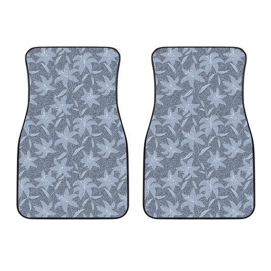 Floral Denim Jeans Pattern Print Front Car Floor Mats