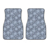 Floral Denim Jeans Pattern Print Front Car Floor Mats