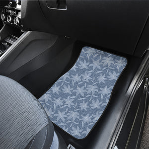 Floral Denim Jeans Pattern Print Front Car Floor Mats