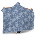 Floral Denim Jeans Pattern Print Hooded Blanket