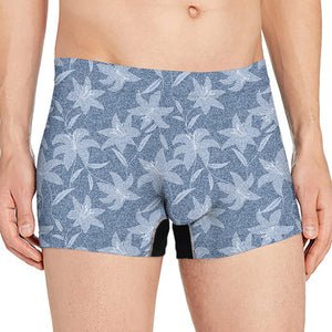 Floral Denim Jeans Pattern Print Men's Boxer Briefs