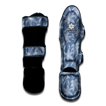 Floral Denim Jeans Pattern Print Muay Thai Shin Guard