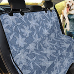 Floral Denim Jeans Pattern Print Pet Car Back Seat Cover