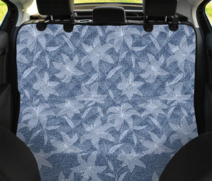 Floral Denim Jeans Pattern Print Pet Car Back Seat Cover