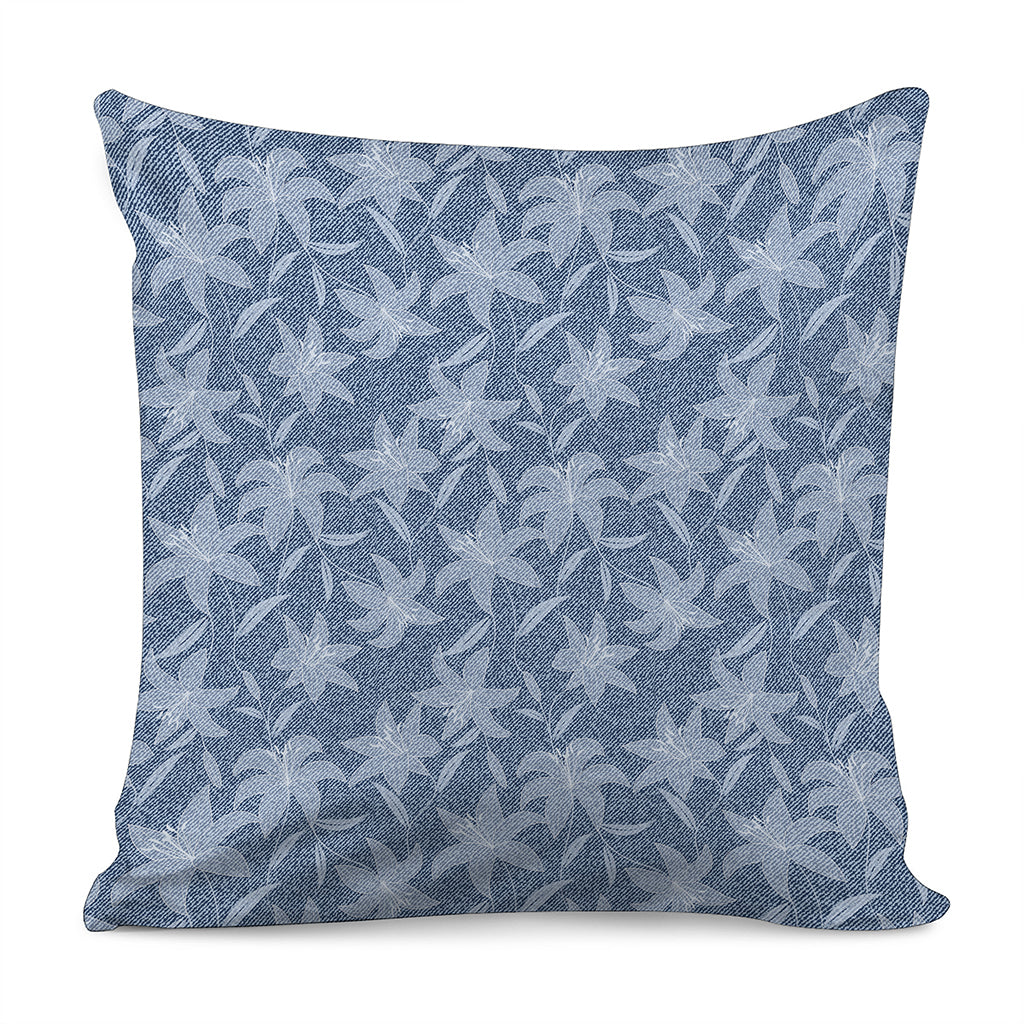 Floral Denim Jeans Pattern Print Pillow Cover