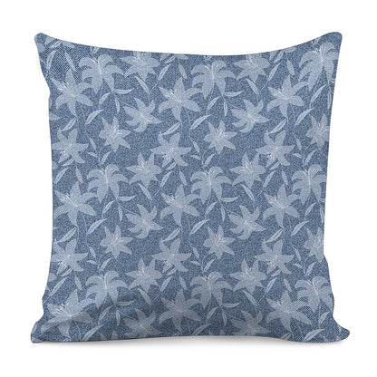 Floral Denim Jeans Pattern Print Pillow Cover