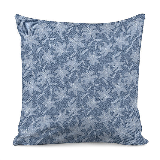 Floral Denim Jeans Pattern Print Pillow Cover