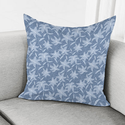 Floral Denim Jeans Pattern Print Pillow Cover