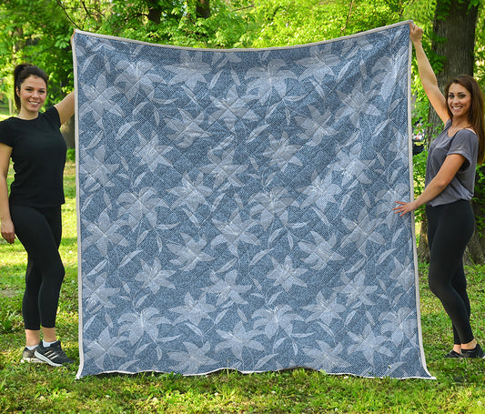 Floral Denim Jeans Pattern Print Quilt