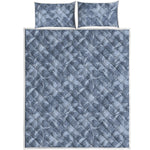 Floral Denim Jeans Pattern Print Quilt Bed Set