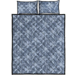 Floral Denim Jeans Pattern Print Quilt Bed Set