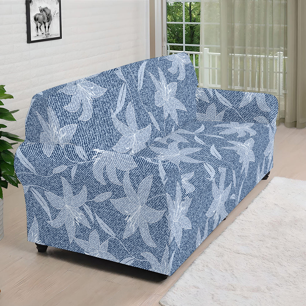 Floral Denim Jeans Pattern Print Sofa Cover