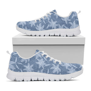 Floral Denim Jeans Pattern Print White Sneakers