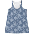 Floral Denim Jeans Pattern Print Women's Racerback Tank Top